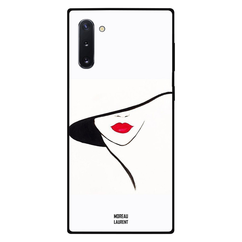 

Moreau Laurent Samsung Note 10 Mobile Phone Back Cover, Red Lips and Black Hat