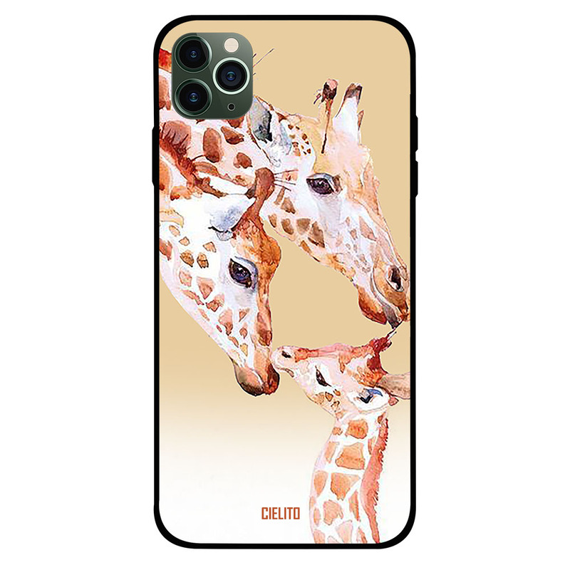 

Cielito Apple iPhone 11 Pro Max Mobile Phone Back Cover, Family Of Giraffe