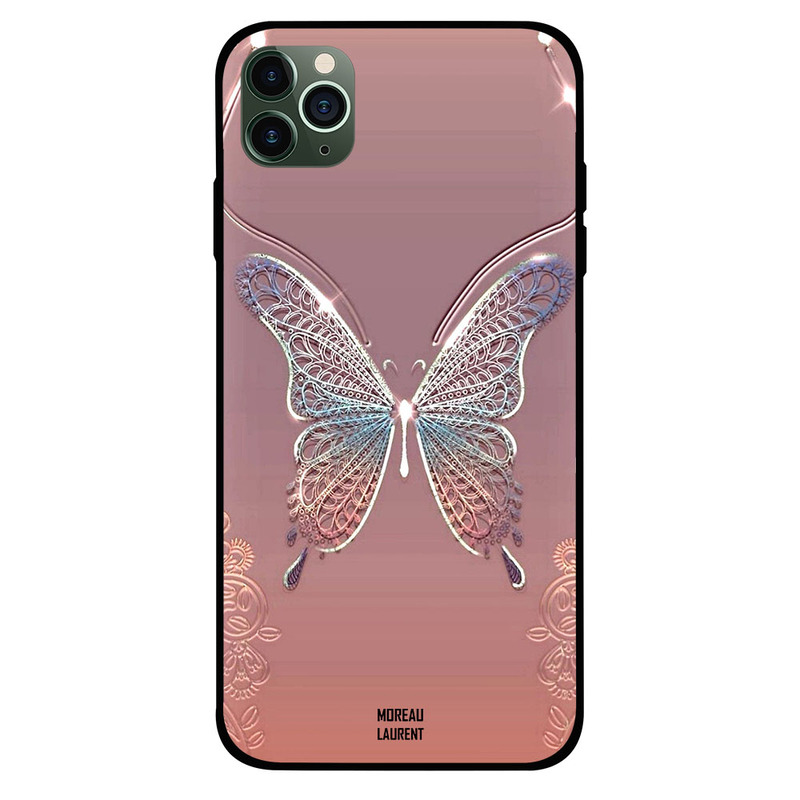 

Moreau Laurent Apple iPhone 11 Pro Max Mobile Phone Back Cover, Silver Golden Butterfly