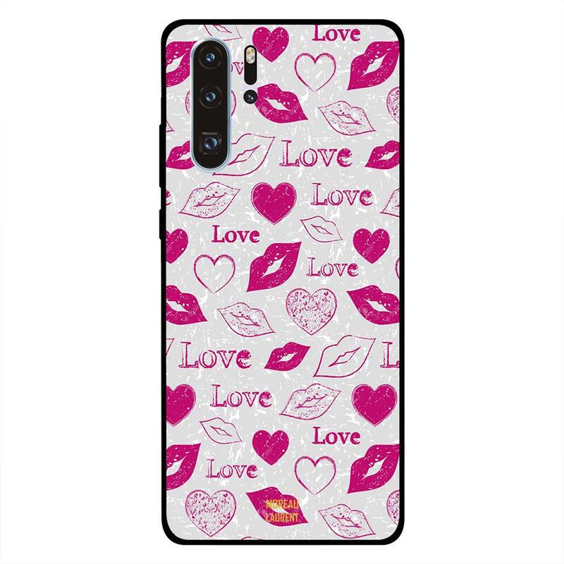 

Moreau Laurent Huawei P30 Pro Mobile Phone Back Cover, Love and Lips Tags