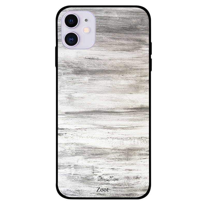 

Zoot Apple iPhone 11 Mobile Phone Back Cover, Wooden White & Grey Plain