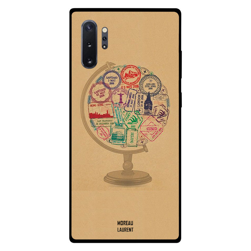 

Moreau Laurent Samsung Note Plus Mobile Phone Back Cover, Globe of Stamps