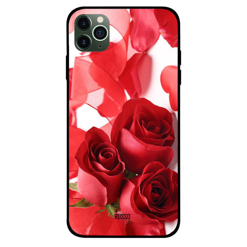 

Russo Apple iPhone 11 Pro Mobile Phone Back Cover, Roses N Ribbons