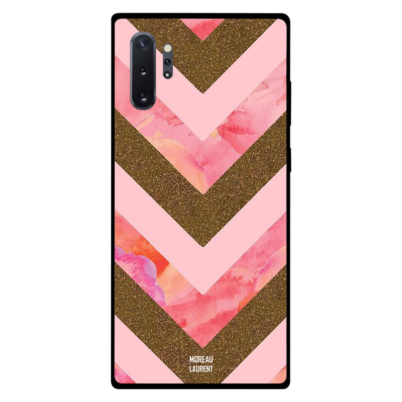 

Moreau Laurent Samsung Note Plus Mobile Phone Back Cover, Golden Glitter Pink Marble & Plain Pattern