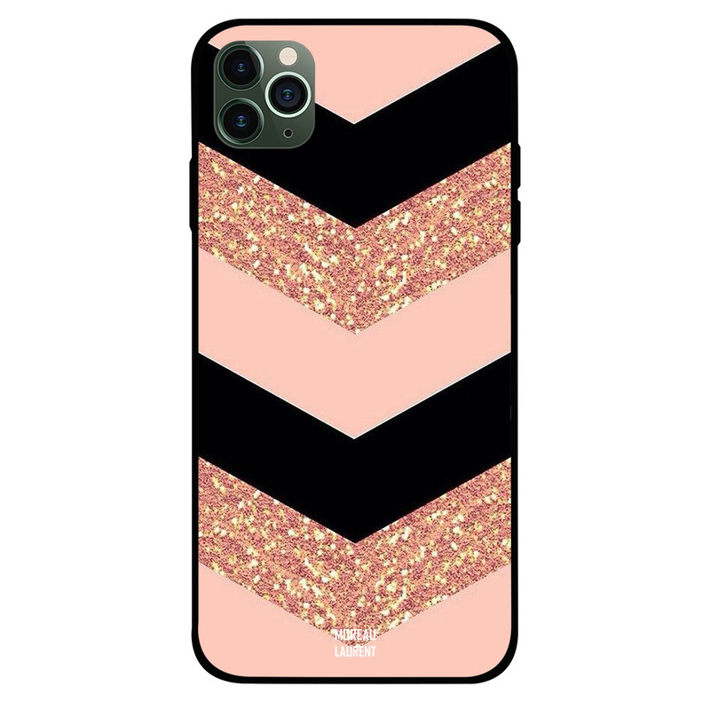 

Moreau Laurent Apple iPhone 11 Pro Max Mobile Phone Back Cover, Black Plain Golden Gliters Pattern