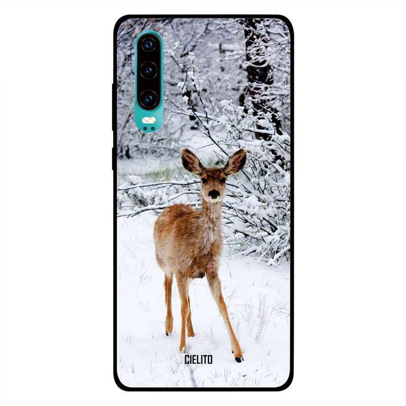 

Cielito Huawei P30 Mobile Phone Back Cover, Baby Deer in Snow