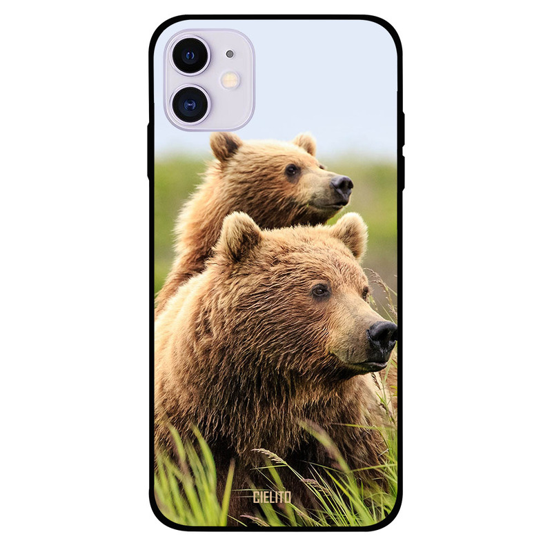 

Cielito Apple iPhone 11 Mobile Phone Back Cover, Brown Bears