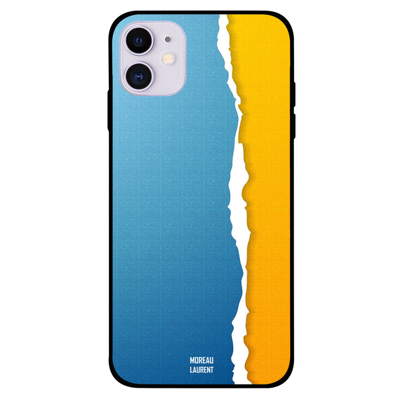 

Moreau Laurent Apple iPhone 11 Mobile Phone Back Cover, Blue & Yellow Pattern