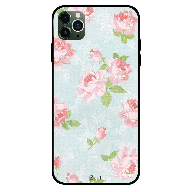 

Zoot Apple iPhone 11 Pro Max Mobile Phone Back Cover, Blue Pink Rose