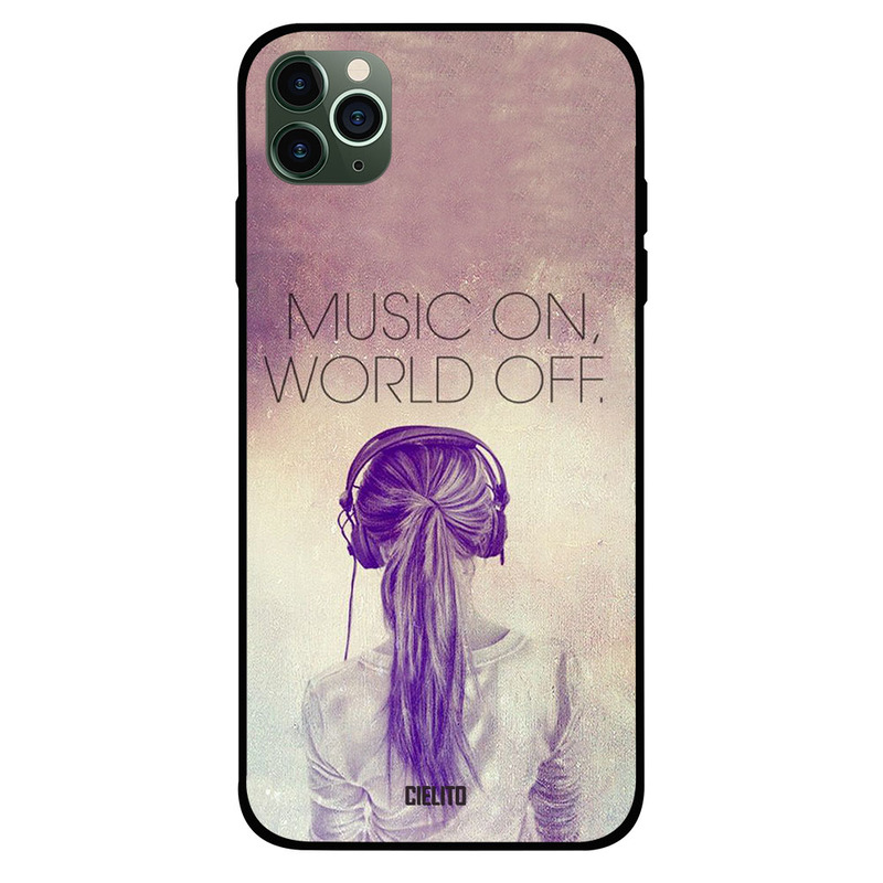 

Cielito Apple iPhone 11 Pro Max Mobile Phone Back Cover, Music On World Off