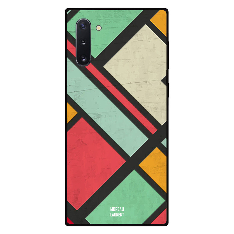 Moreau Laurent Samsung Note 10 Mobile Phone Back Cover, Multi Colors Over Dark Grey Pattern