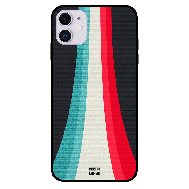 

Moreau Laurent Apple iPhone 11 Mobile Phone Back Cover, Light Blue White Red Way Pattern