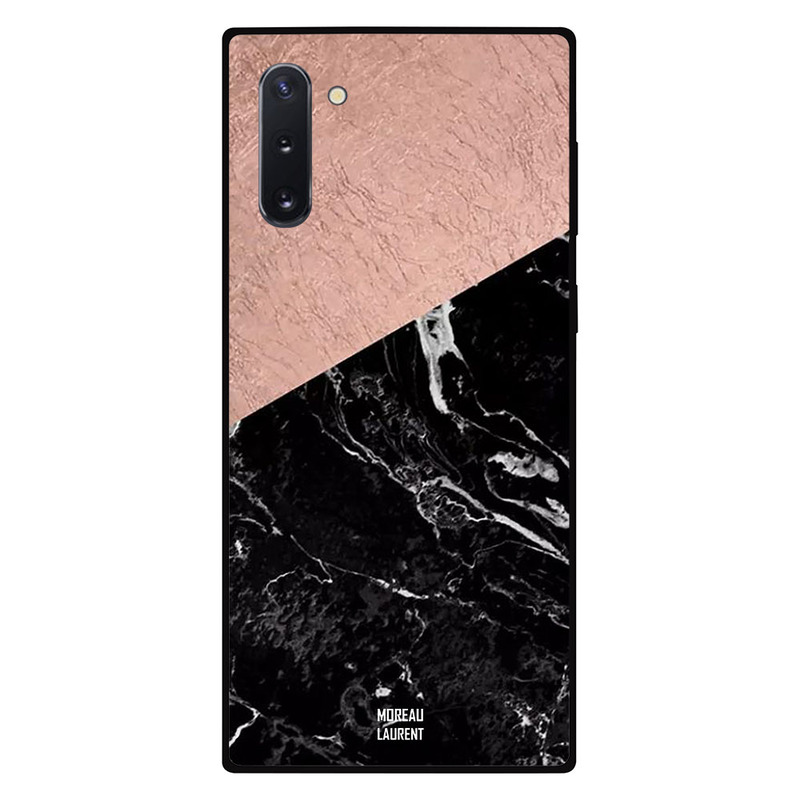 

Moreau Laurent Samsung Note 10 Mobile Phone Back Cover, Black & Off White Marble Pattern