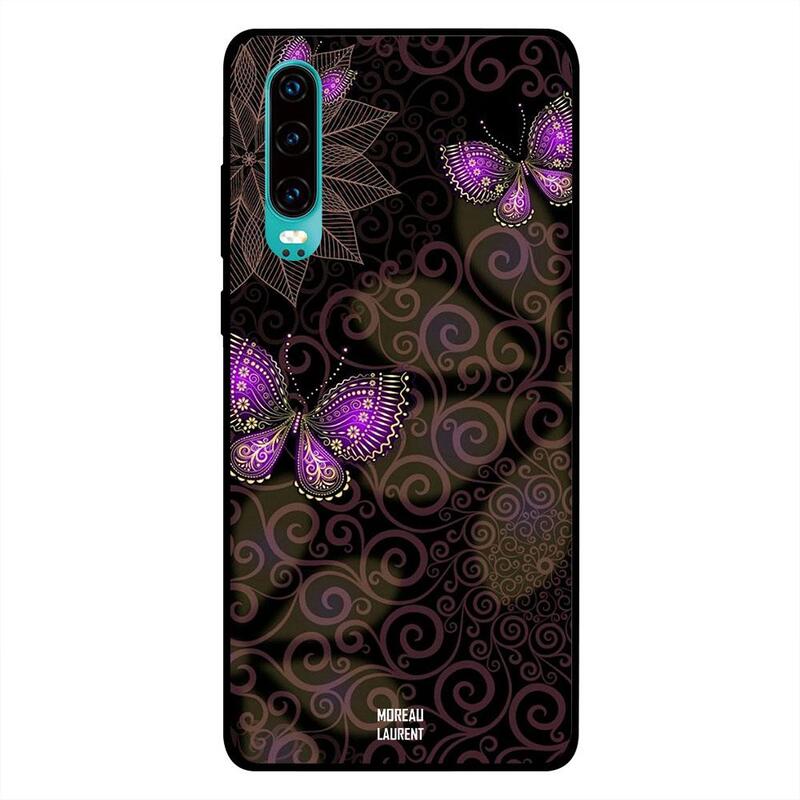 

Moreau Laurent Huawei P30 Mobile Phone Back Cover, Floral Big and Pink Butterflies