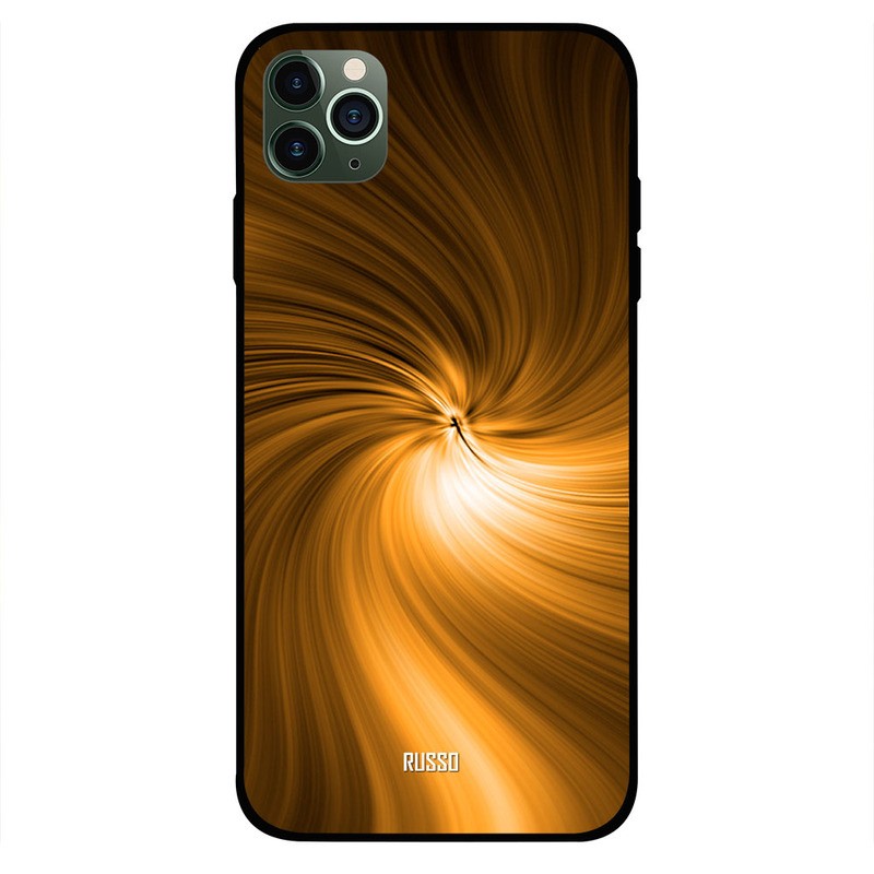

Russo Apple iPhone 11 Pro Max Mobile Phone Back Cover, Golden Radial Pattern