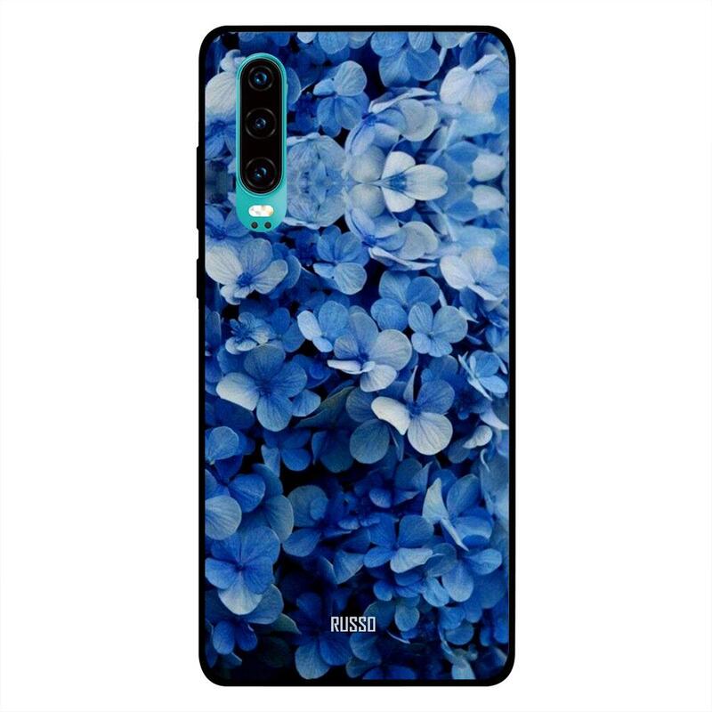 

Russo Huawei P30 Mobile Phone Back Cover, Blue Evening Flowers