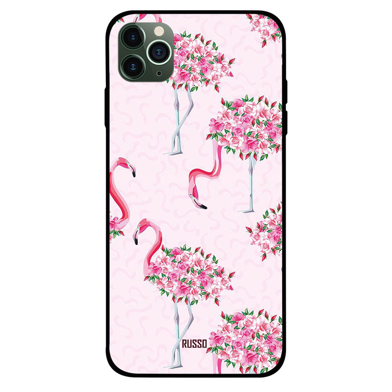 

Russo Apple iPhone 11 Pro Mobile Phone Back Cover, Flowers Art Flamingo