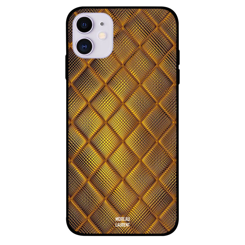 

Moreau Laurent Apple iPhone 11 Mobile Phone Back Cover, Vintage Golden Stitch Pattern