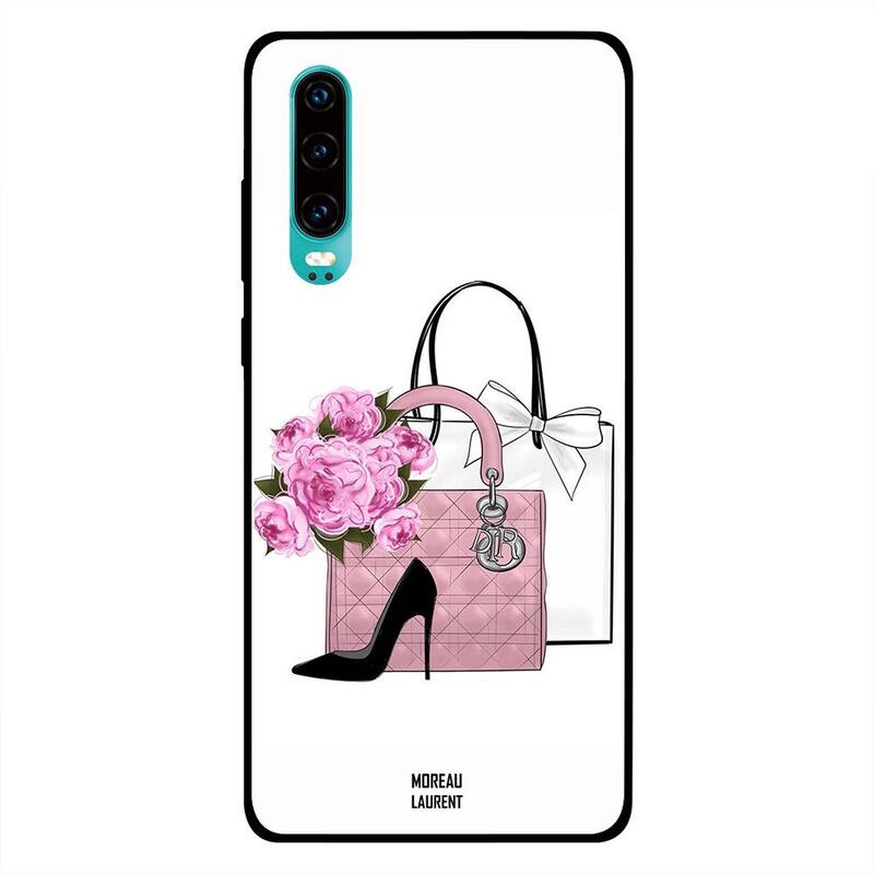 

Moreau Laurent Huawei P30 Mobile Phone Back Cover, Shoes Handbag and Flowers