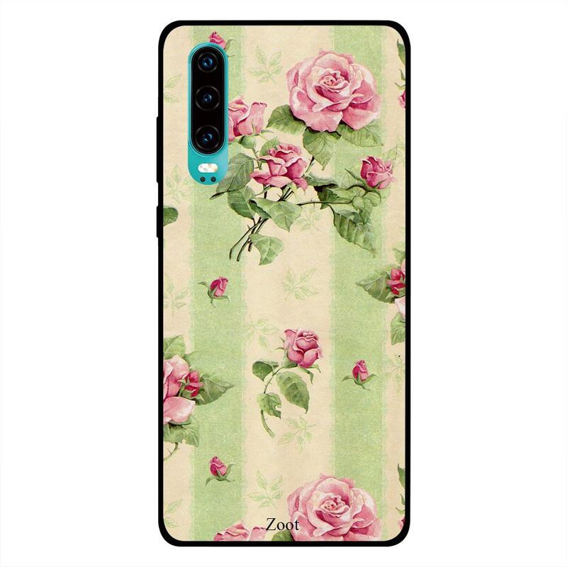 

Zoot Huawei P30 Mobile Phone Back Cover, Cream Green Flowers
