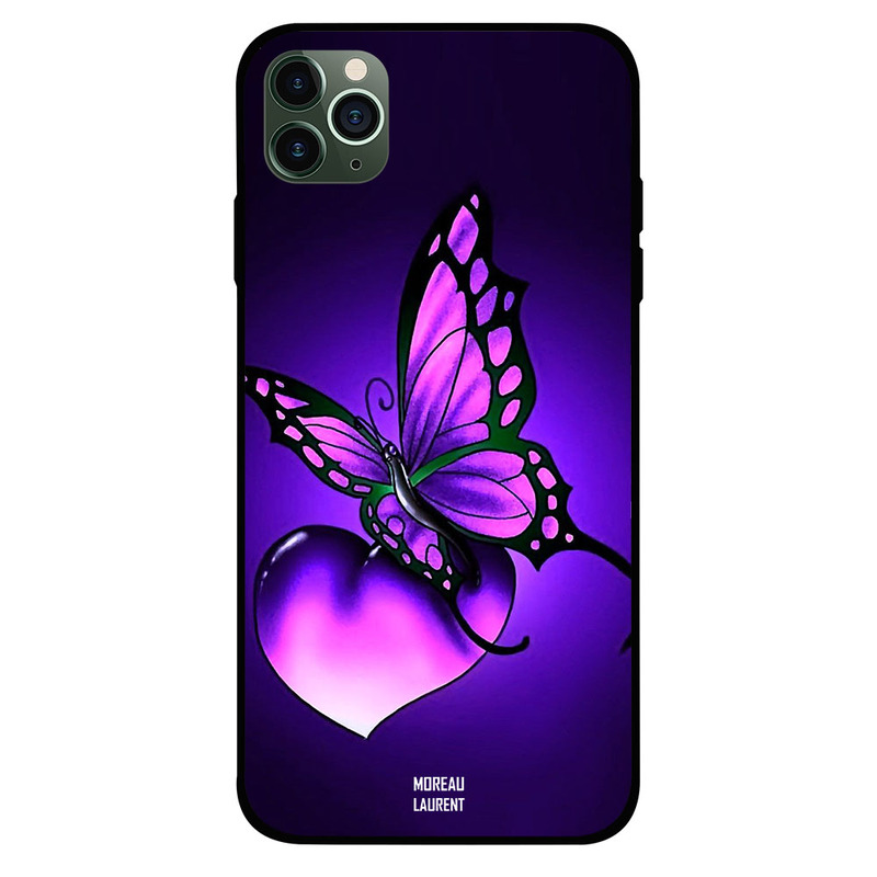 

Moreau Laurent Apple iPhone 11 Pro Mobile Phone Back Cover, Pink Blue Butterfly
