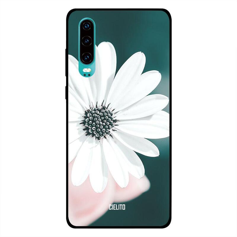 

Cielito Huawei P30 Mobile Phone Back Cover, White Flower