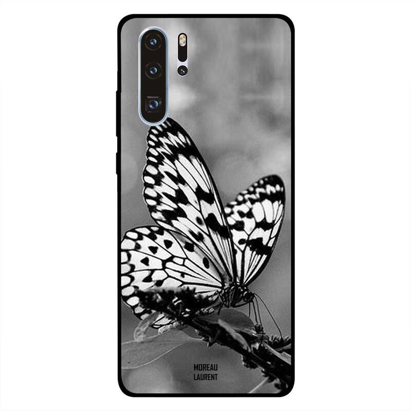 

Moreau Laurent Huawei P30 Pro Mobile Phone Back Cover, Black & White Butterfly