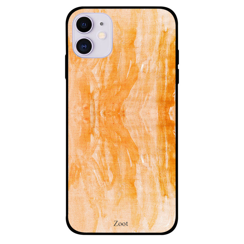 

Zoot Apple iPhone 11 Mobile Phone Back Cover, Yellow Brown Cloth Printed