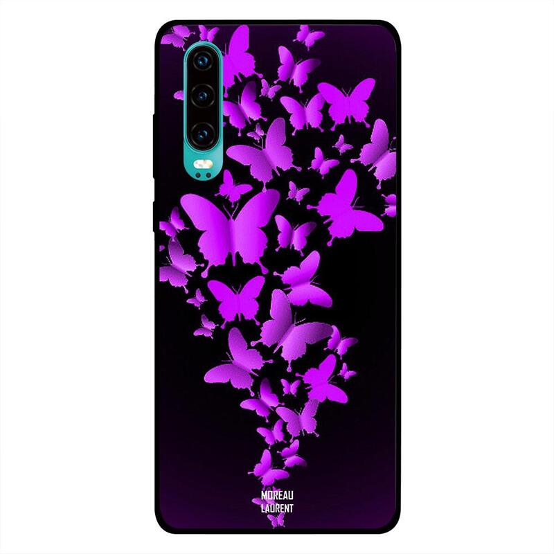 

Moreau Laurent Huawei P30 Mobile Phone Back Cover, Purple Butterflies