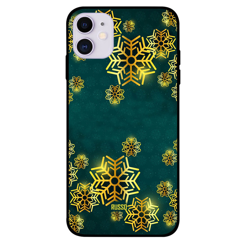 

Russo Apple iPhone 11 Mobile Phone Back Cover, Golden Frozen Pattern