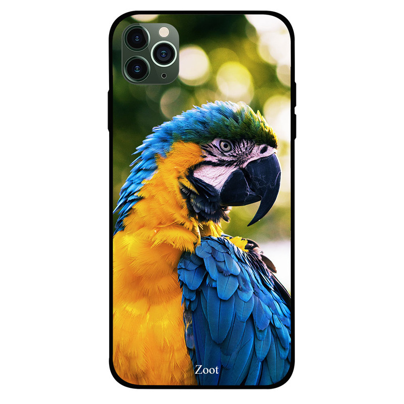 

Zoot Apple iPhone 11 Pro Max Mobile Phone Back Cover, Yellow Blue Parrot