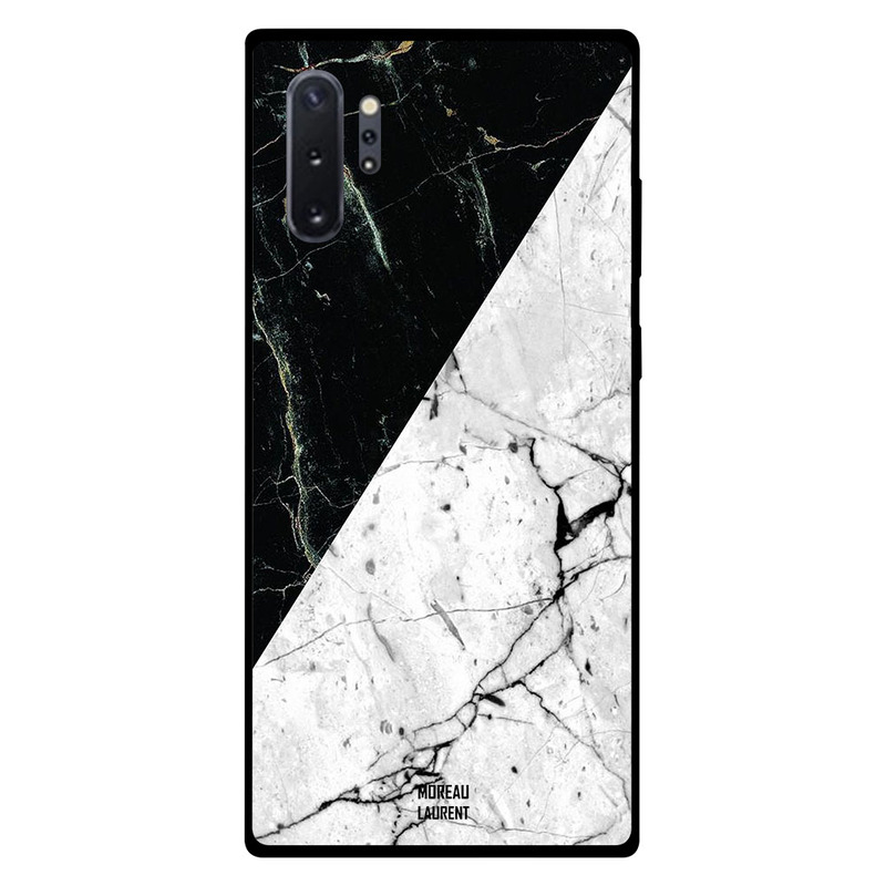 

Moreau Laurent Samsung Note Plus Mobile Phone Back Cover, White And Black Triangal Marble Pattern