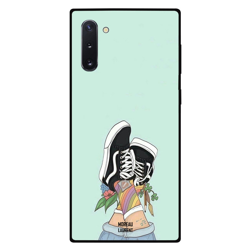 

Moreau Laurent Samsung Note 10 Mobile Phone Back Cover, Black and White Canvas Shoes
