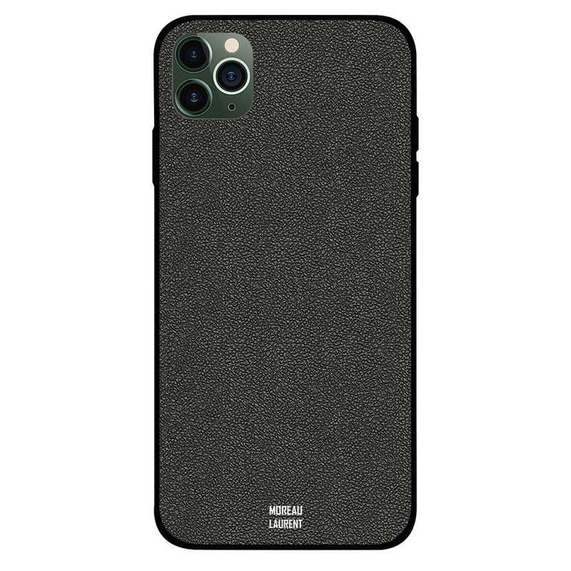 

Moreau Laurent Apple iPhone 11 Pro Mobile Phone Back Cover, Black Grey Leather Pattern