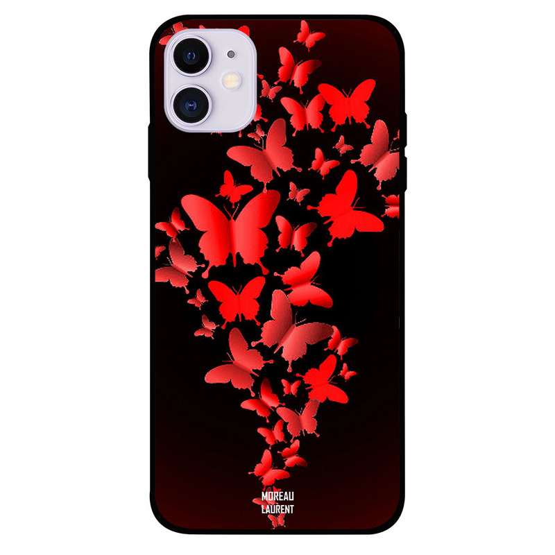 

Moreau Laurent Apple iPhone 11 Mobile Phone Back Cover, Red Butterflies