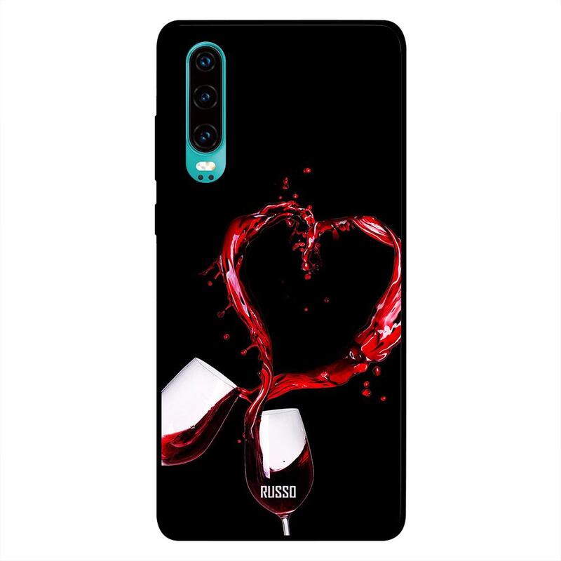 

Russo Huawei P30 Mobile Phone Back Cover, Wine And Love