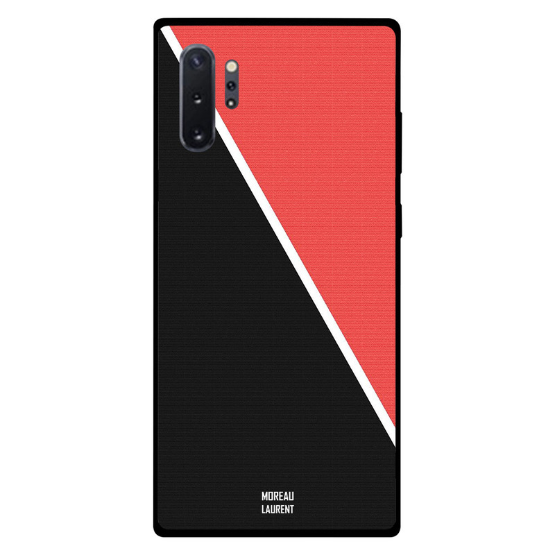 

Moreau Laurent Samsung Note Plus Mobile Phone Back Cover, White Line in Middle of Red & Black Pattern