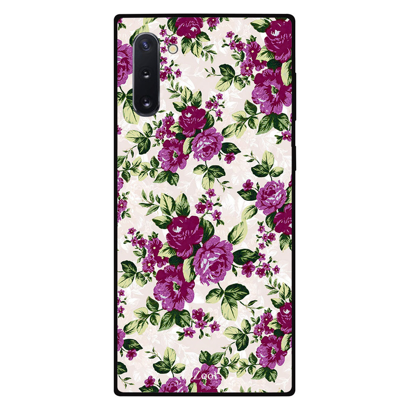 

Zoot Samsung Note 10 Mobile Phone Back Cover, Dark Red Green Flowers