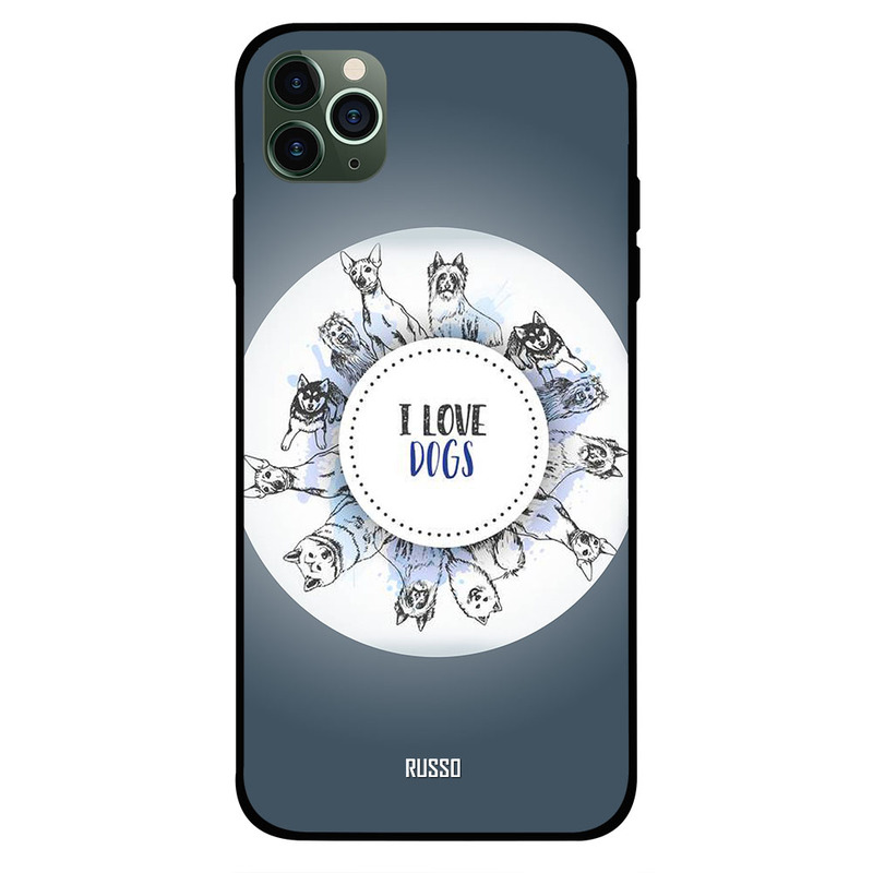 

Russo Apple iPhone 11 Pro Max Mobile Phone Back Cover, I Love Dogs