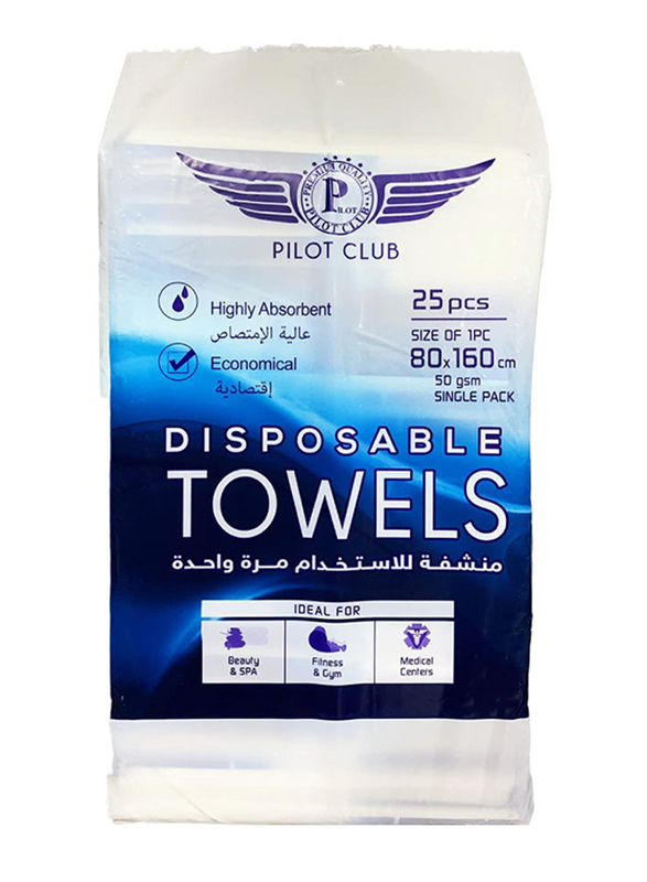 

Pilot Club Pilot Disposable Towel, 25 Pieces, White
