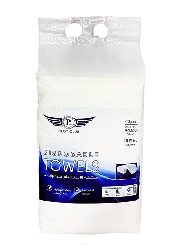 

Pilot Club Disposable Premium Quality Towel, 40 Pieces, White