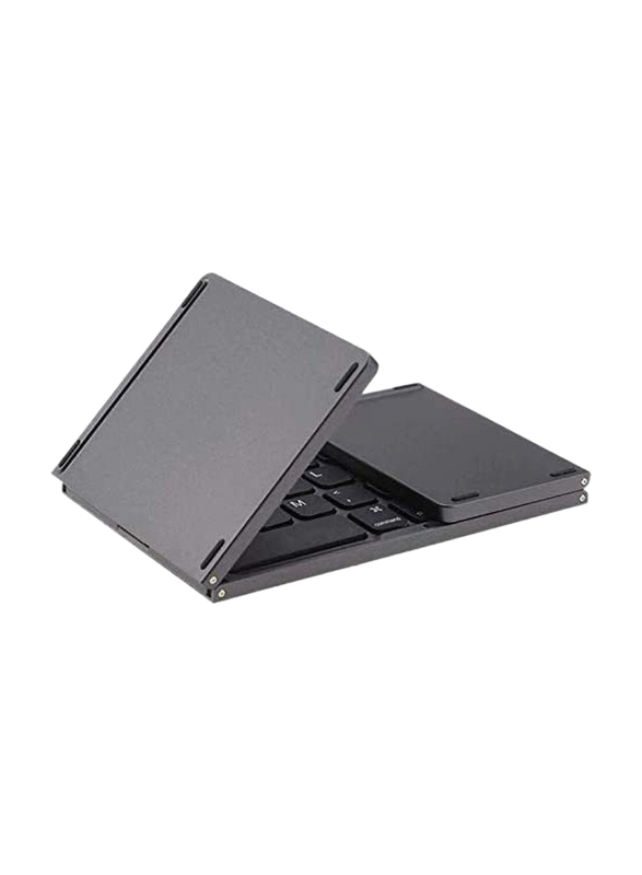 Wireless Folding English Keyboard for Tablet Mobile iOS/Android/Windows System, with Touchpad, Black