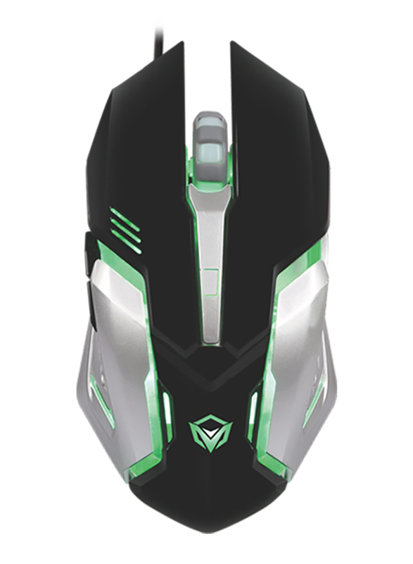 Meetion M915 Backlit Optical Gaming Mouse, Black/Silver