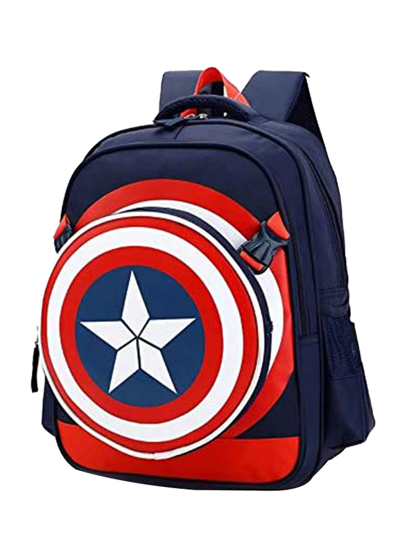

Captain America Shield Student School Backpack Bag for Kids, 8-15 Years, Blue