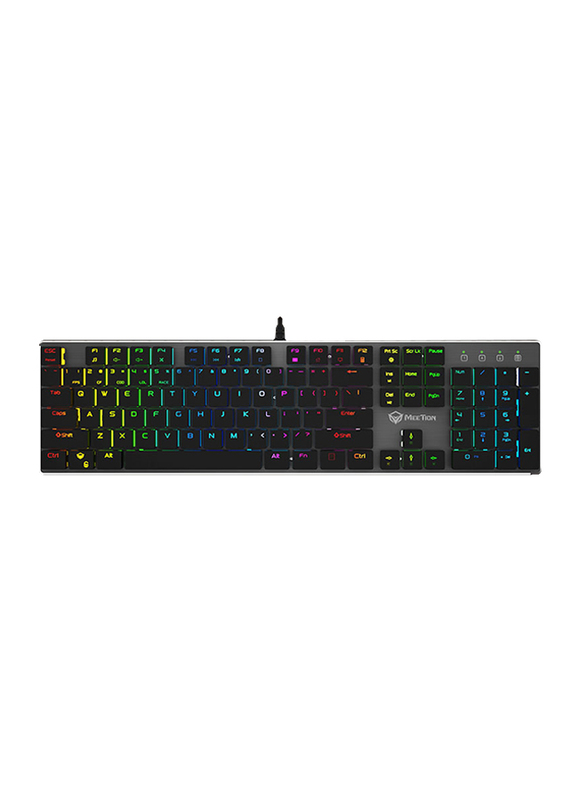 Meetion MK80 Wired Ultra-thin Mechanical Gaming English Keyboard with RGB Backlit, Chocolate Keycaps, Black
