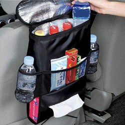 Car Back Seat Beverage and Food Storage Organizer Bag, Black