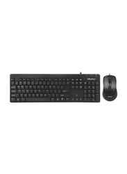 Meetion AT100 USB Wired English Keyboard and Mouse, Black