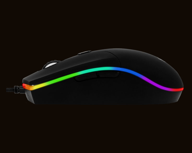 Meetion GM21 RGB Polychrome Optical Gaming Mouse, Black
