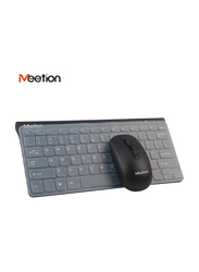 Meetion Mini4000 2.4Ghz Wireless English/Arabic Keyboard and Mouse, Black