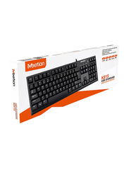 Meetion K815 Wired English Keyboard with Hub, Black